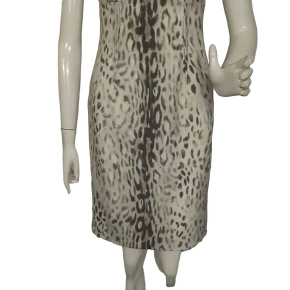 CALVIN KLEIN Dress, 2, Snow Leopard Print, Sleeveless, Empire waist, Sheath - Picture 5 of 15